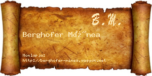 Berghofer Mínea névjegykártya